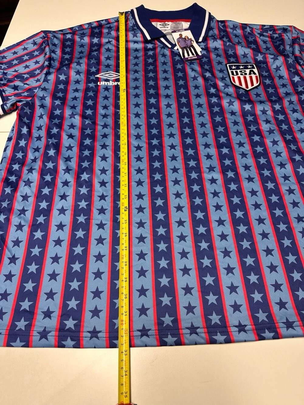 Umbro USA Adult Jersey Size XX-Large Blue Stars Retro Soccer Polo